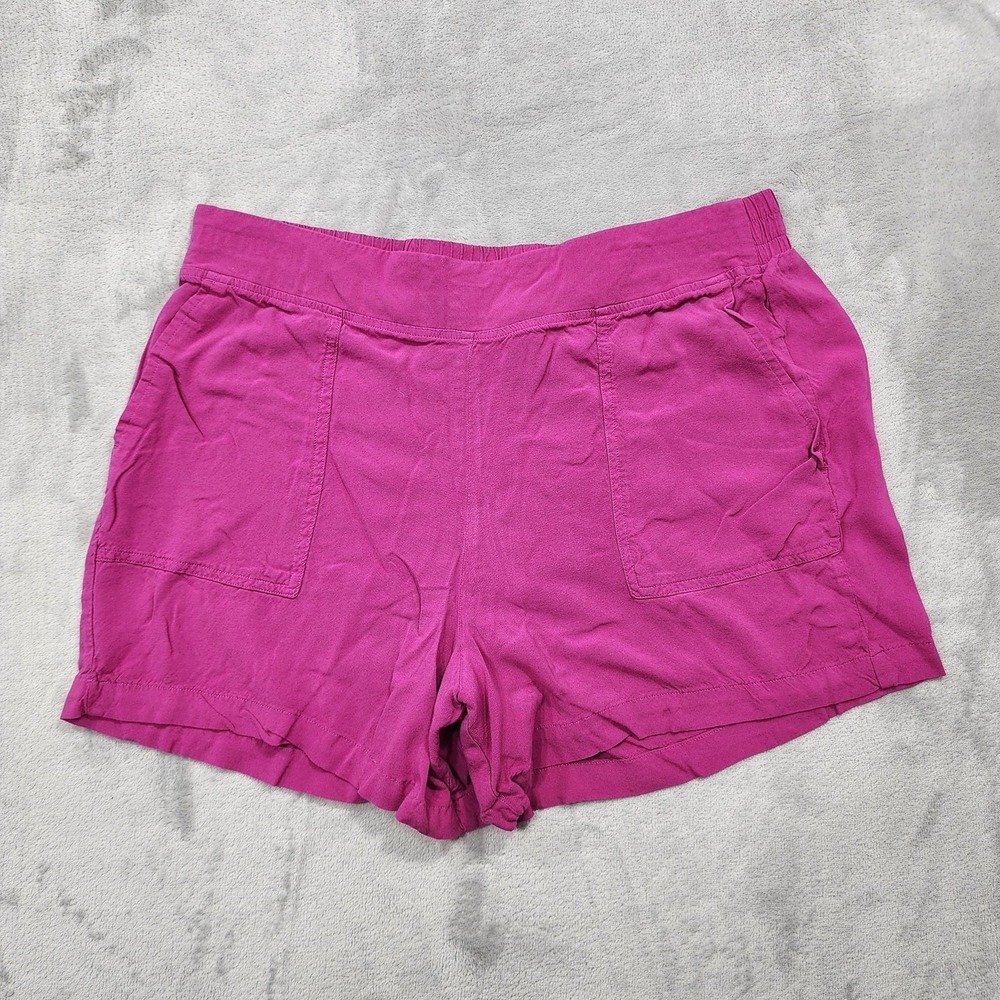 Wildfox Shorts Womens L Pink Fuschia Rayon Pull On Elastic Waist Casual Preppy